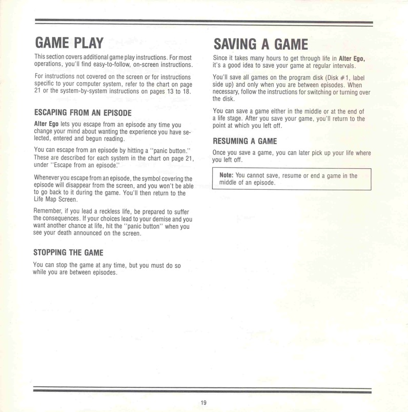 Alter Ego Manual Page 19