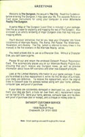 Alternate Reality: The Dungeon manual page ii