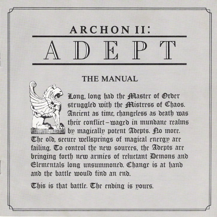 Archon II Manual Cover