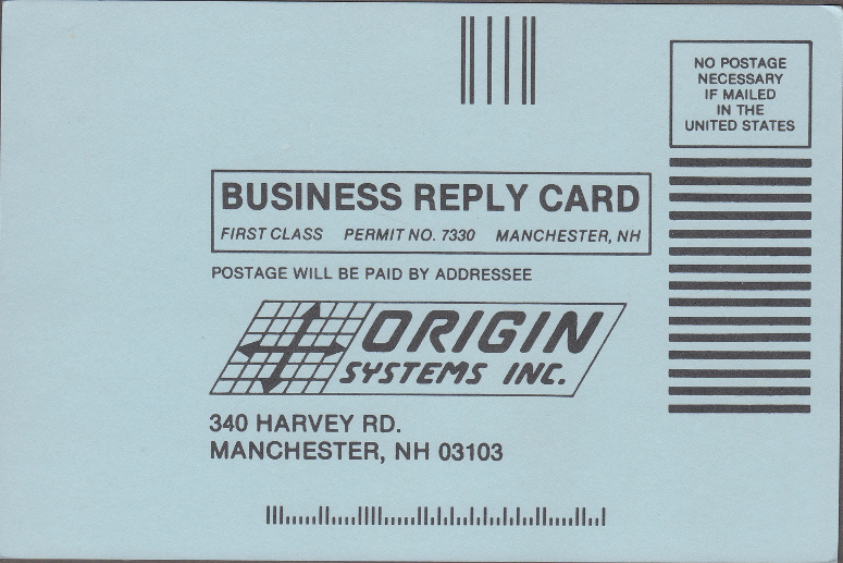 Autoduel business reply card 1