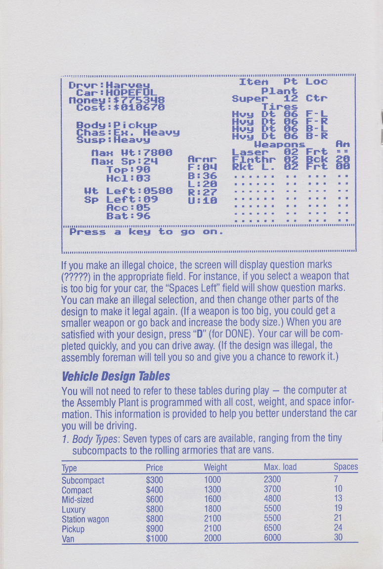 Autoduel manual page 16