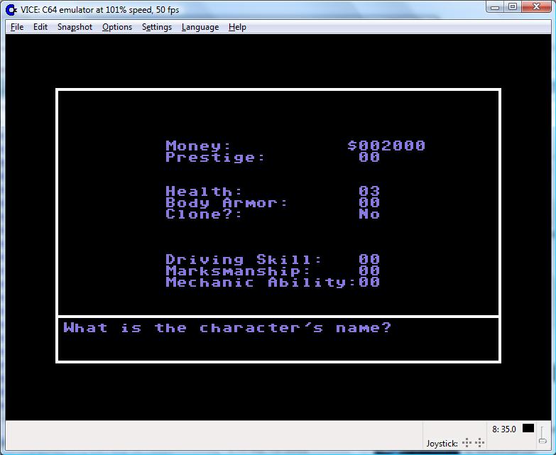 Autoduel screen shot 1