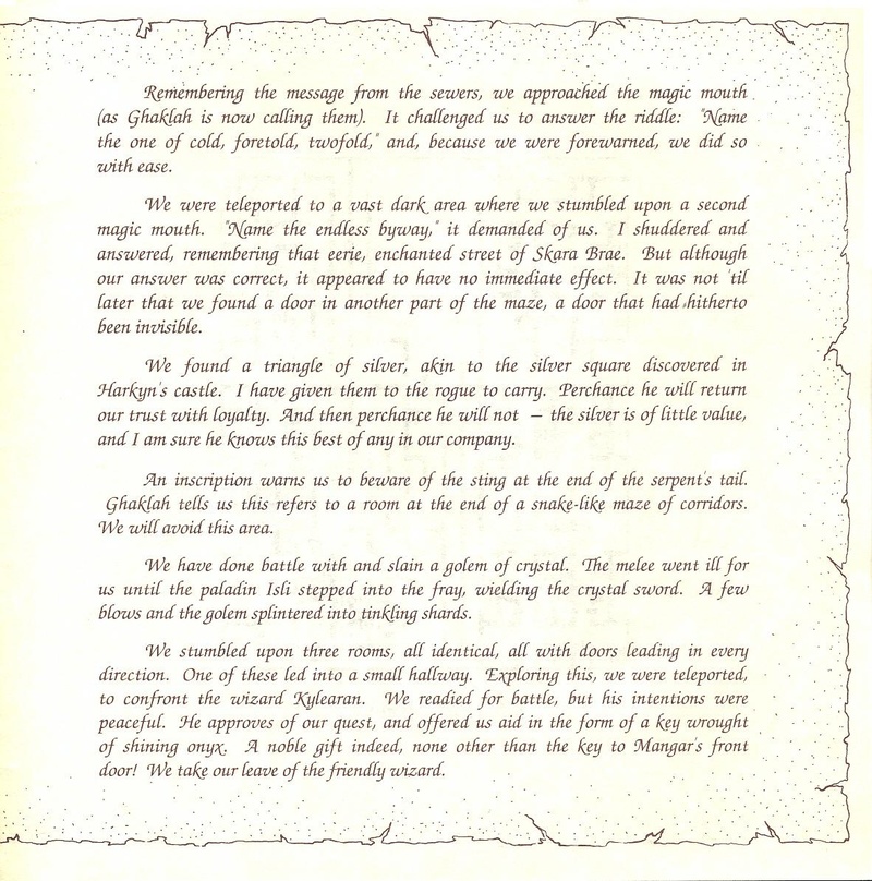 The Bard's Tale clue book page 31