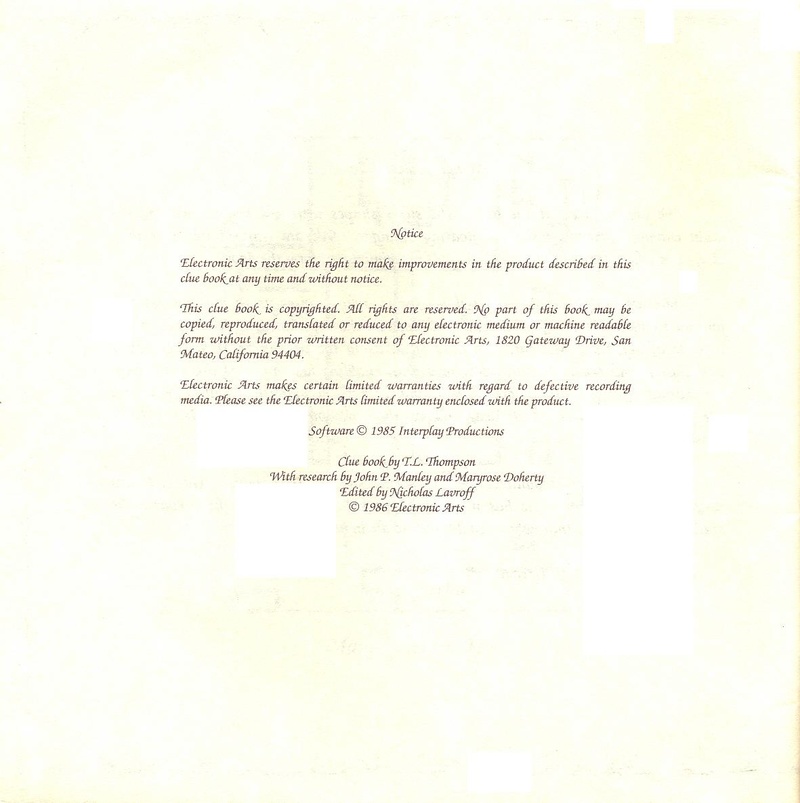 The Bard's Tale clue book page 42