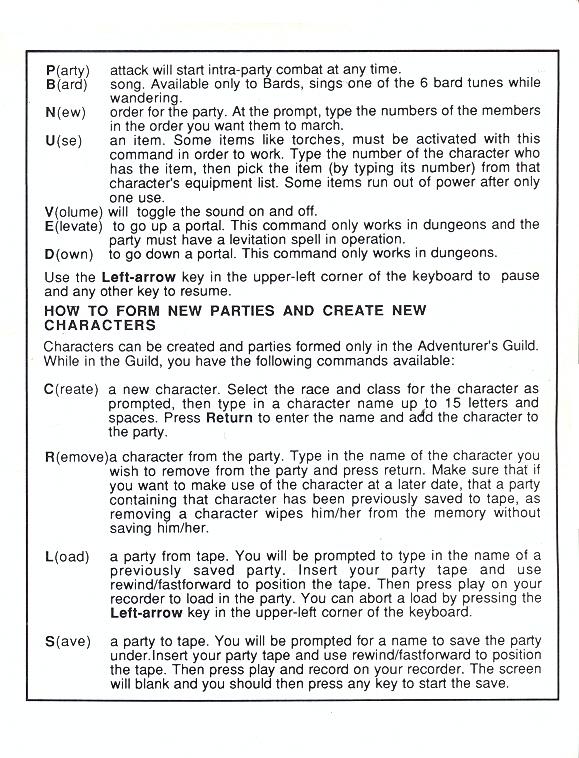 The Bard's Tale Getting Started Guide page 3