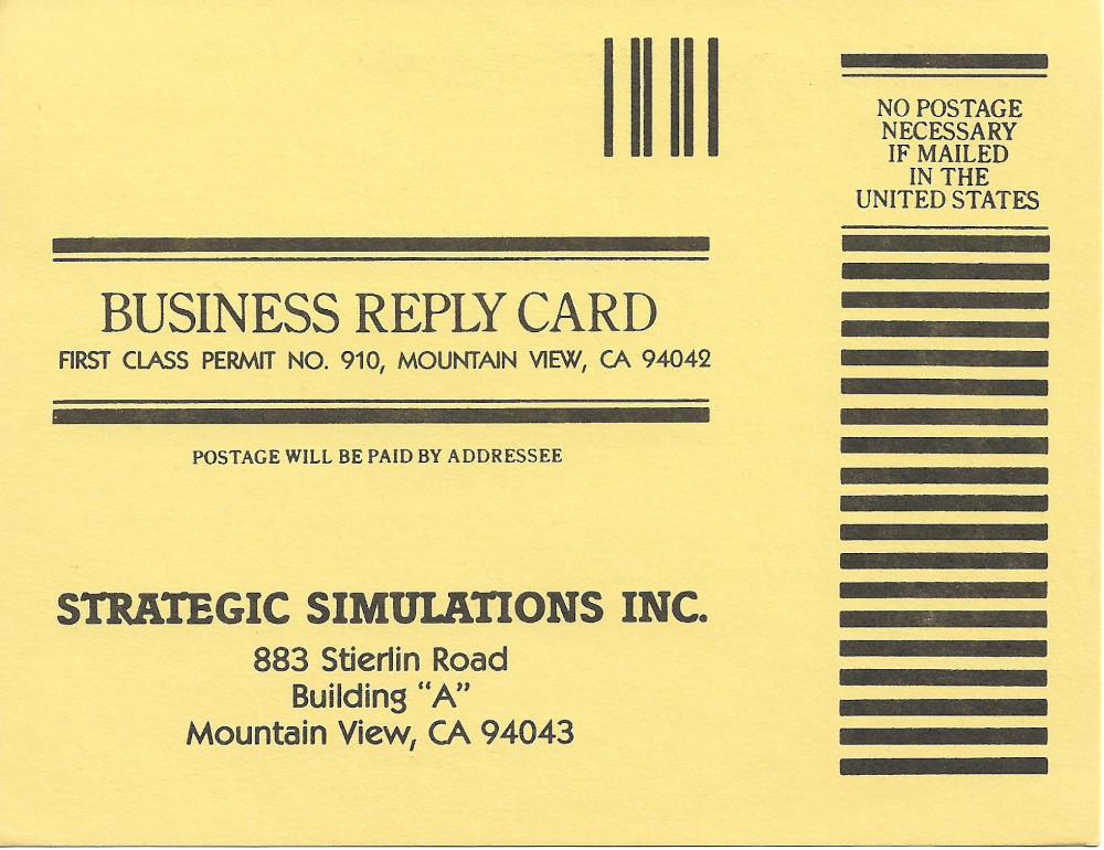 The Battle of the Bulge: Tigers in the Snow business reply card page 1