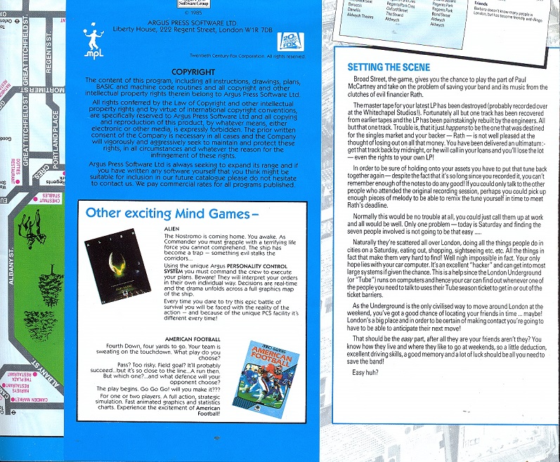 Give my Regards to Broad Street Instructions part 2