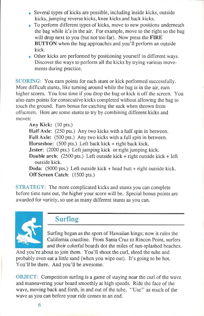 California Games Manual Page 6