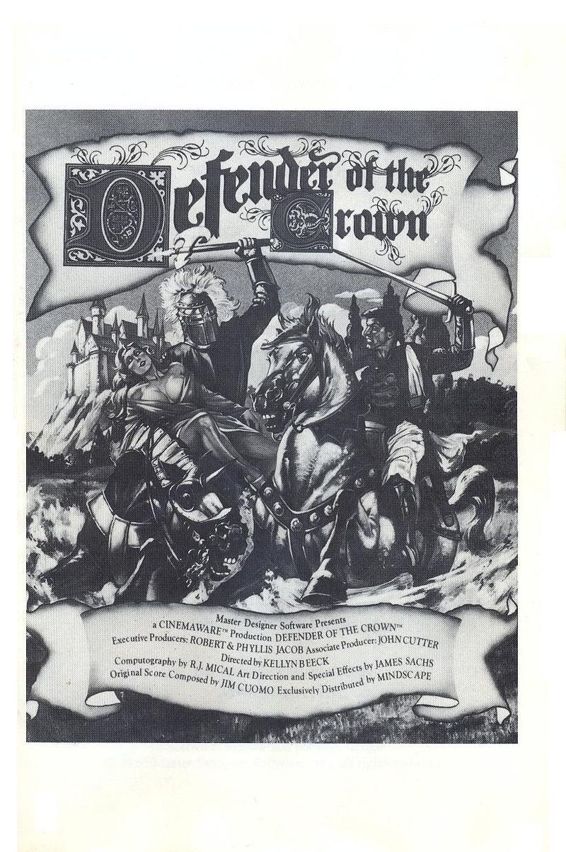 Defender of the Crown manual page 1