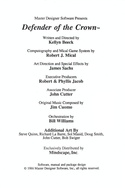 Defender of the Crown manual page 2