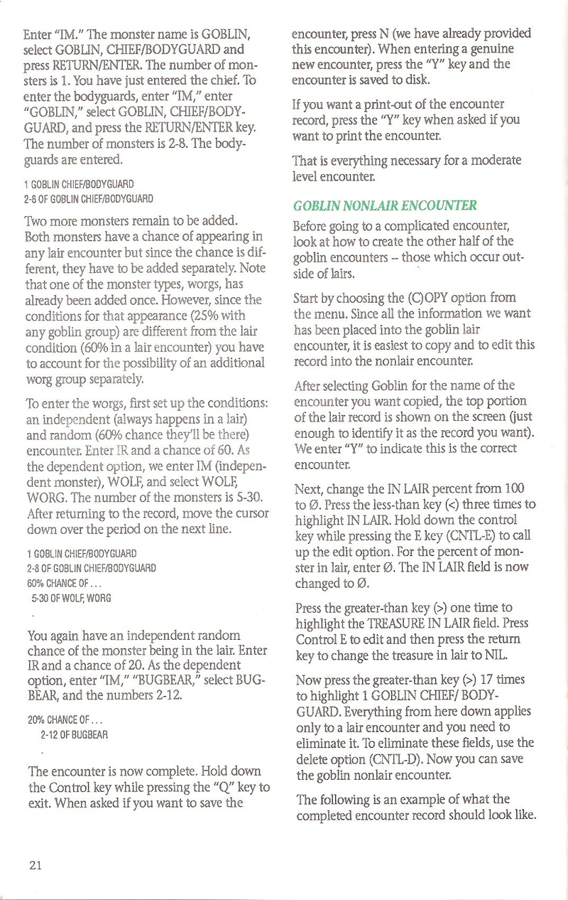 Dungeon Masters Assistant Volume I: Encounters manual page 21