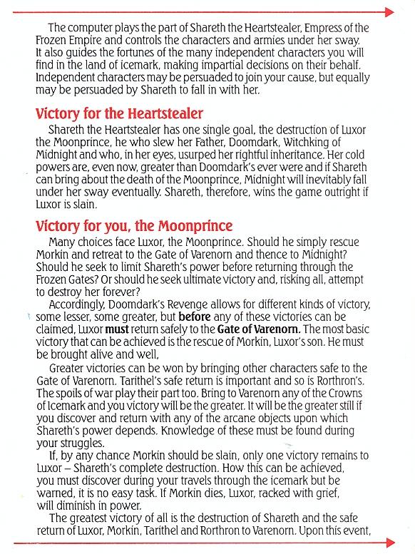 Doomdark's Revenge manual page 6