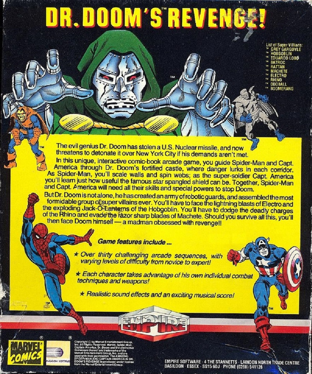 Dr. Doom's Revenge! box back