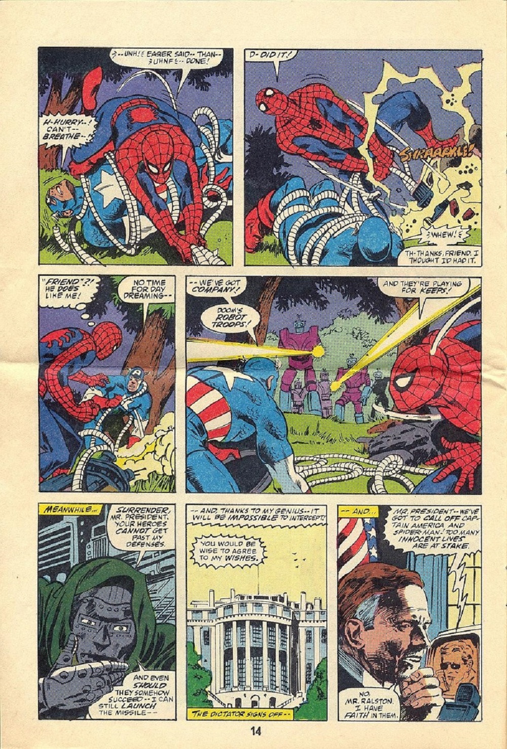 Dr. Doom's Revenge! comic book page 14