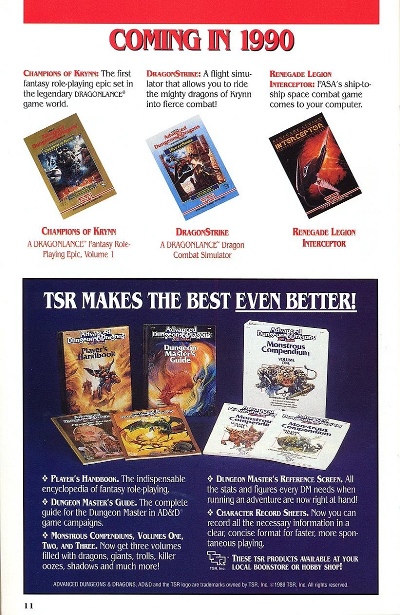 DragonStrike 1989-1990 catalog page 11