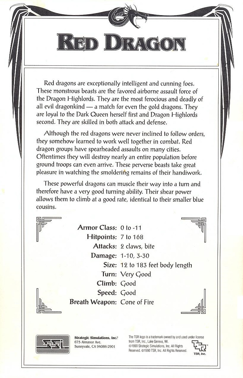 DragonStrike red dragon card back