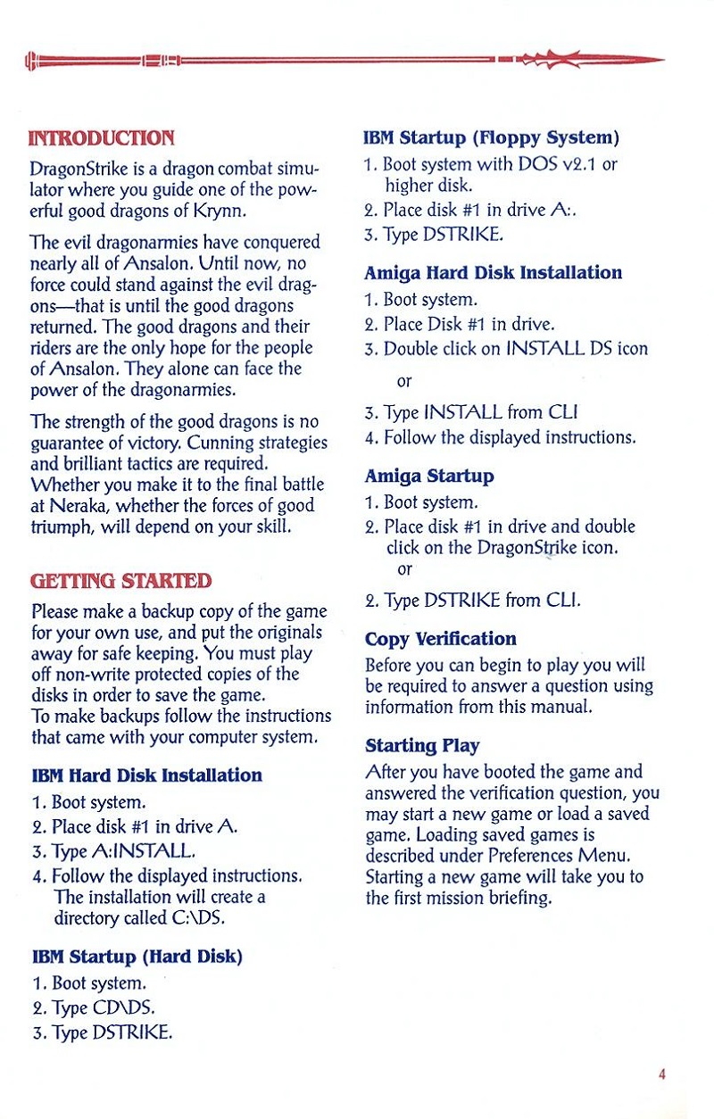 DragonStrike manual page 4