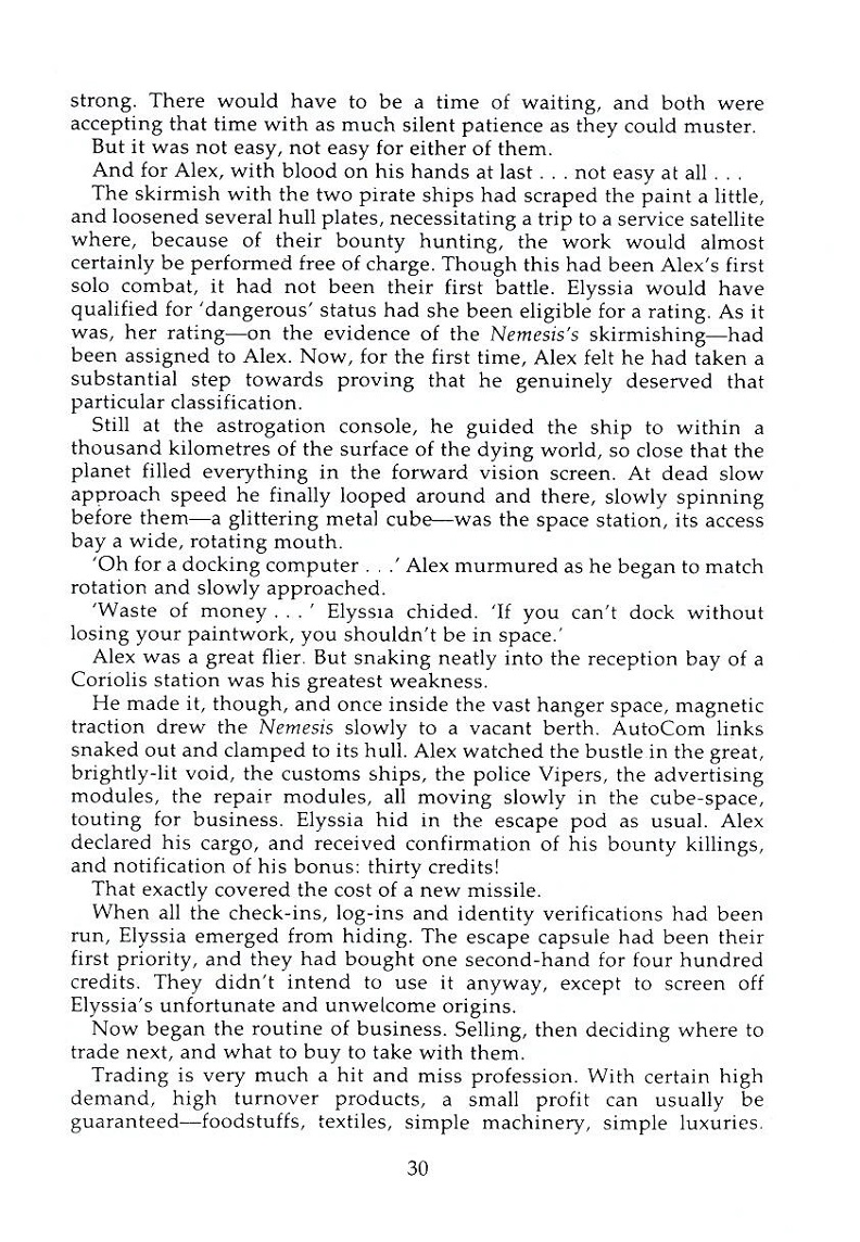 Elite The Dark Wheel novel page 30