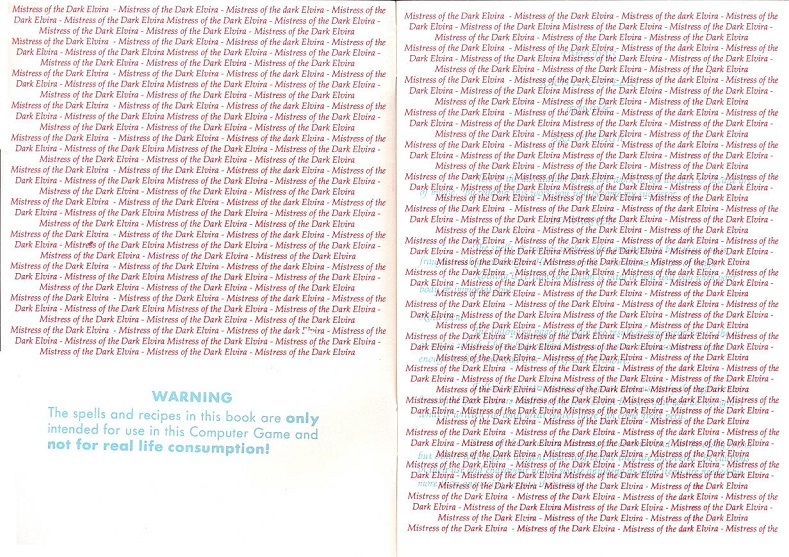 Elvira: Mistress of the Dark Emeldas Book of Recipes and Spells pages 1-2