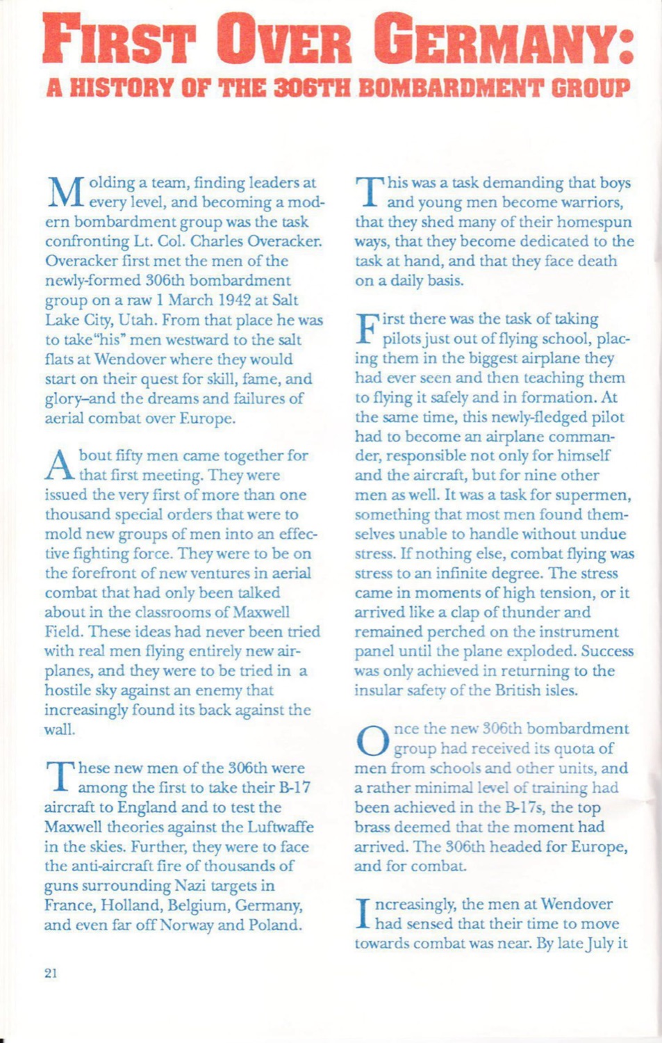 First Over Germany manual page 21