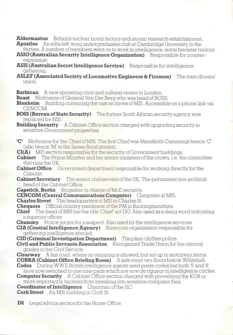 The Fourth Protocol MI5 Investigators Handbook Page 1