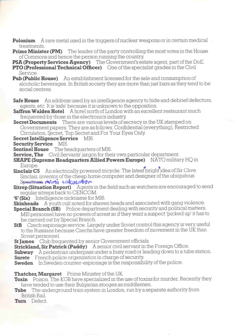 The Fourth Protocol MI5 Investigators Handbook Page 9