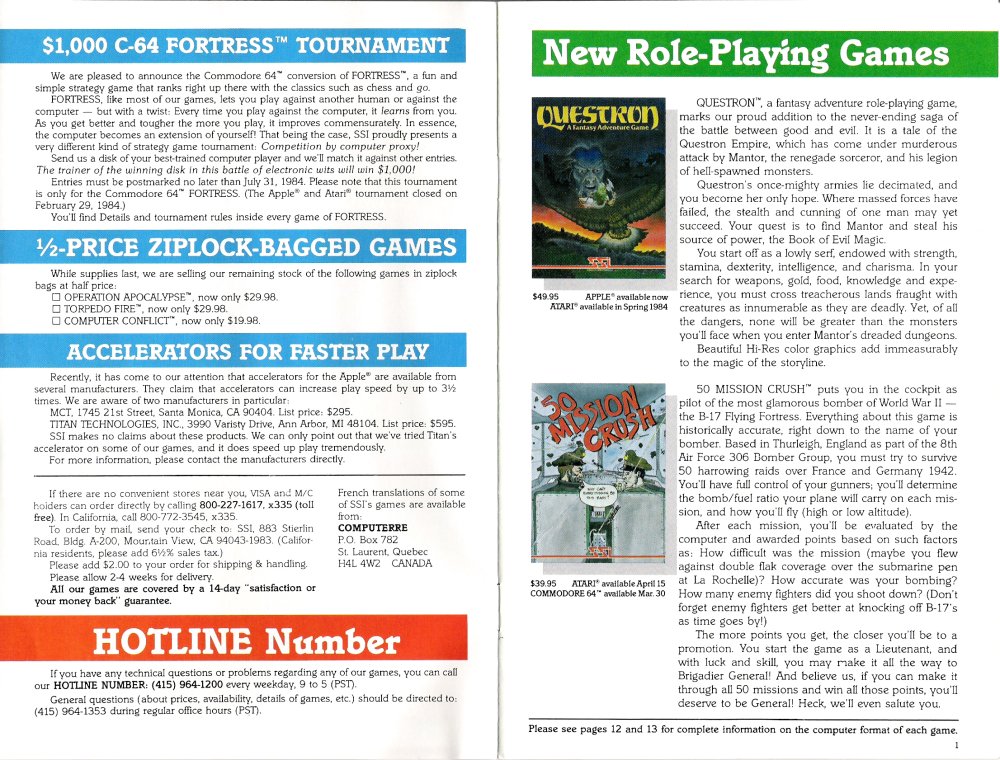 SSI Brochure (1984) Page 1