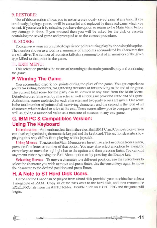 Heroes of the Lance Manual Page 11