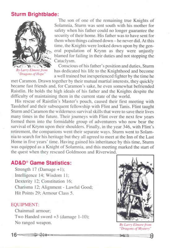 Heroes of the Lance Manual Page 16