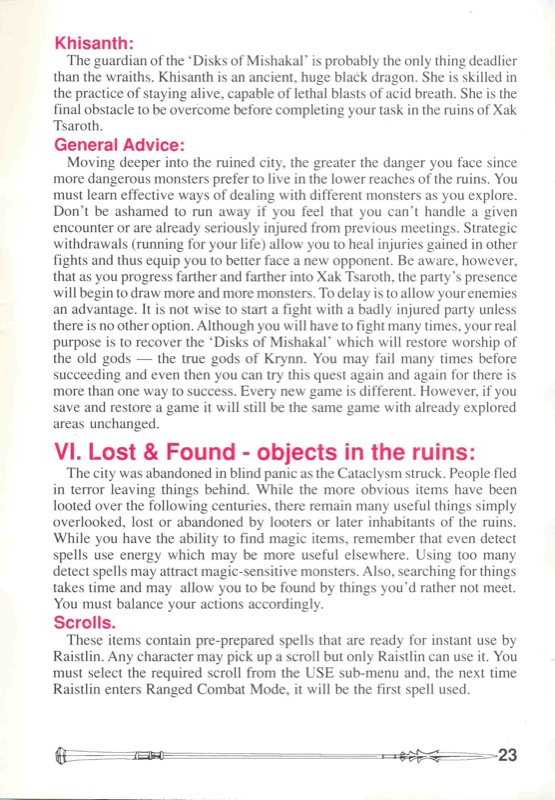 Heroes of the Lance Manual Page 23