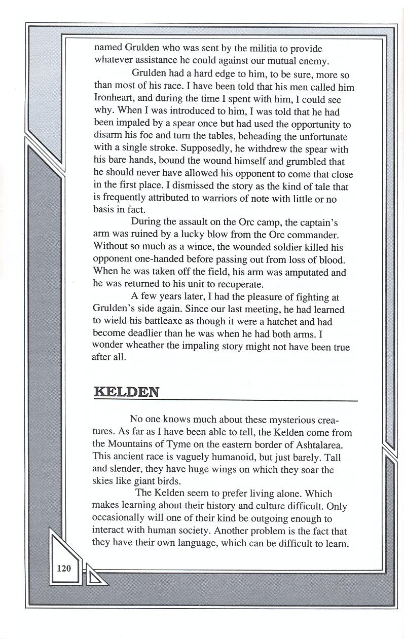 Knights of Legend players handbook page 120