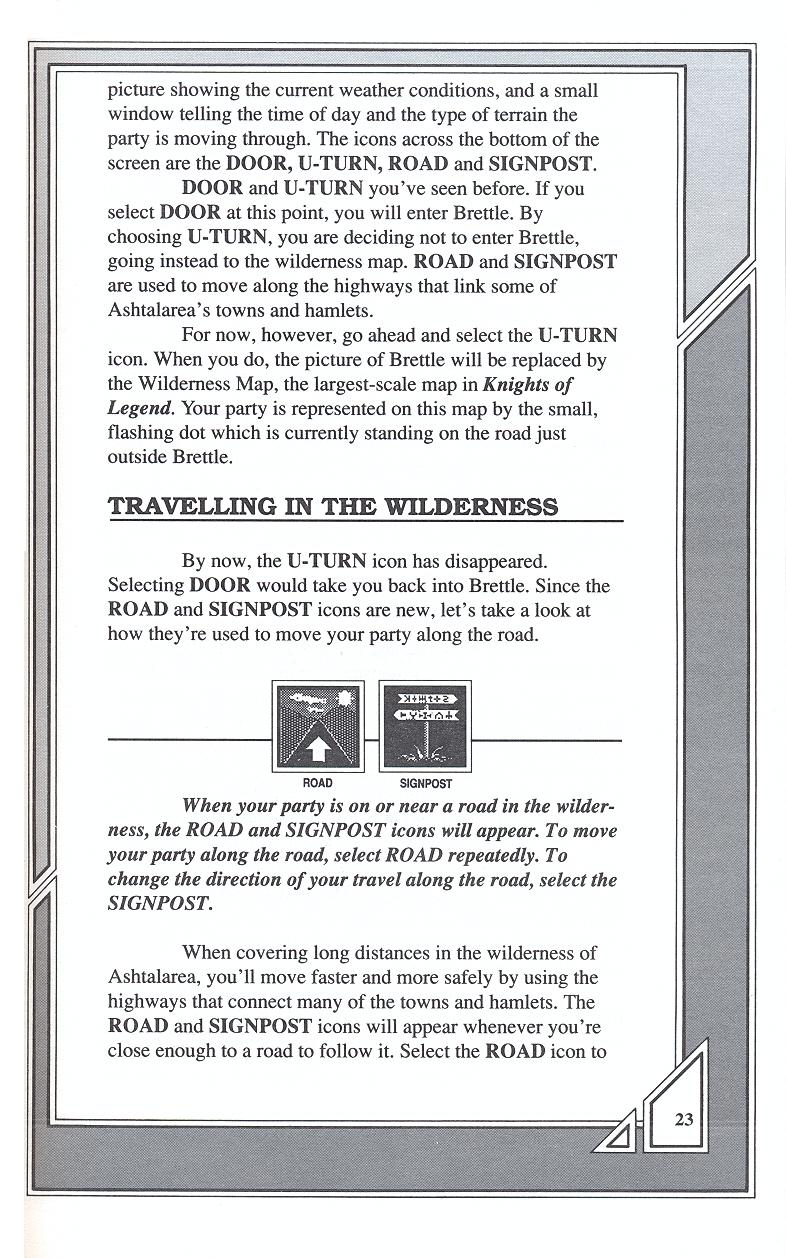 Knights of Legend players handbook page 23