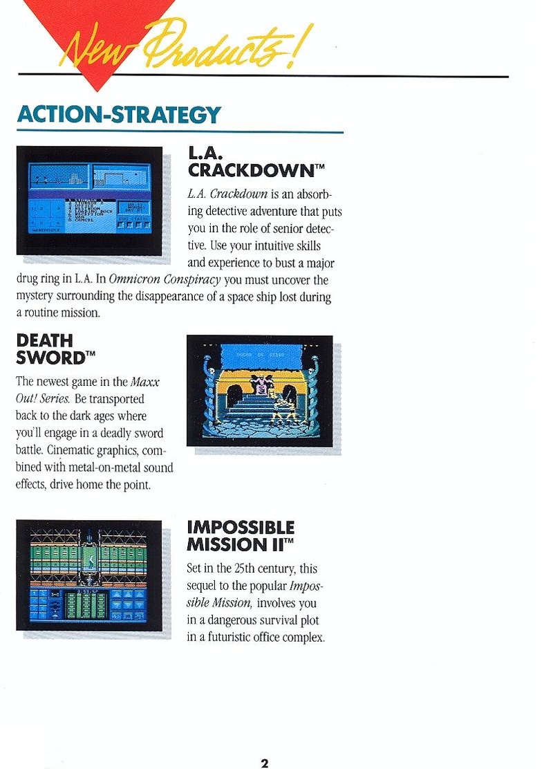 L.A. Crackdown Epyx catalog page 2