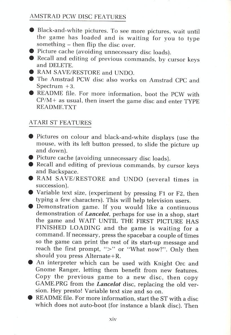 Lancelot manual page xiv