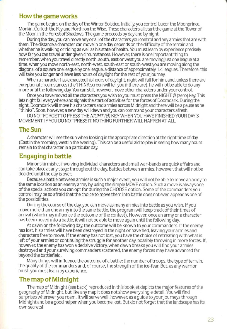 The Lords of Midnight Manual Page 23