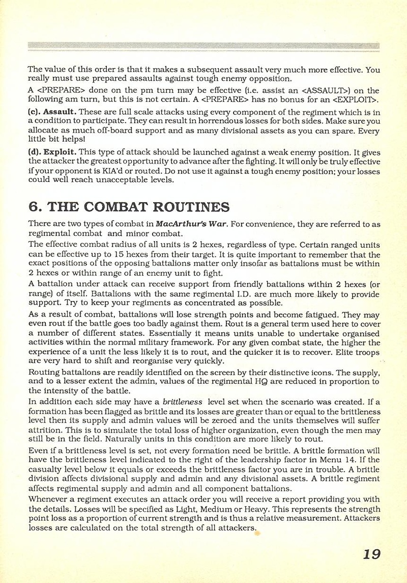 MacArthur's War manual page 19