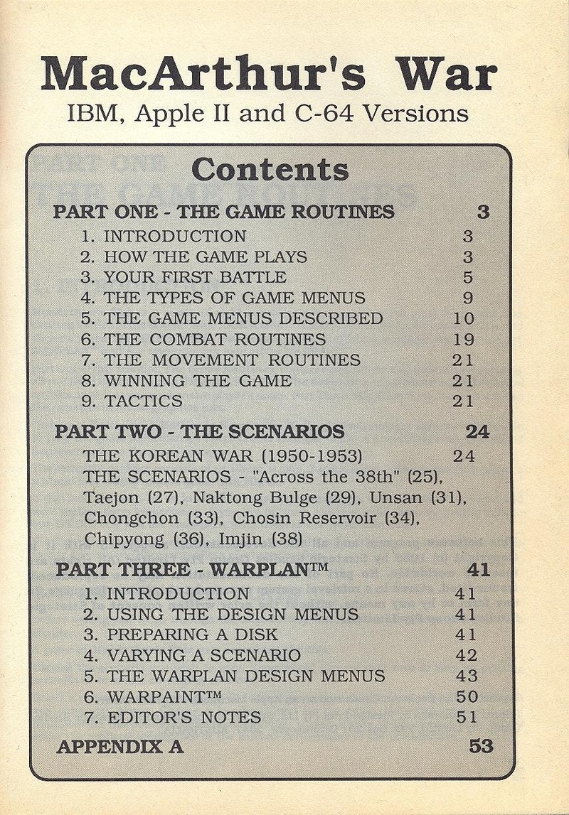 MacArthur's War manual page 1