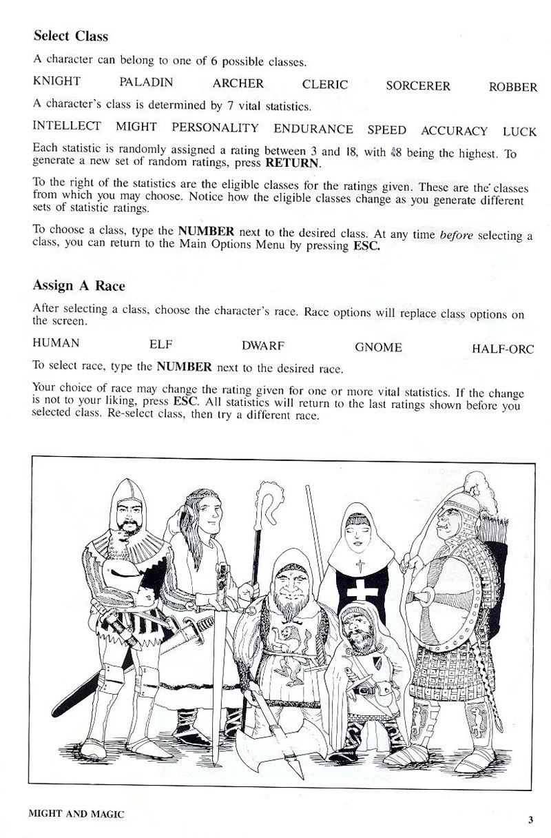 Might and Magic manual page 3