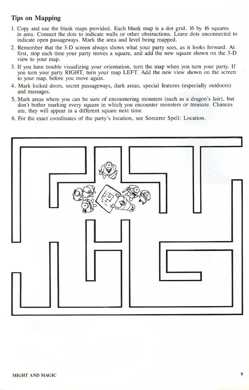 Might and Magic manual page 9