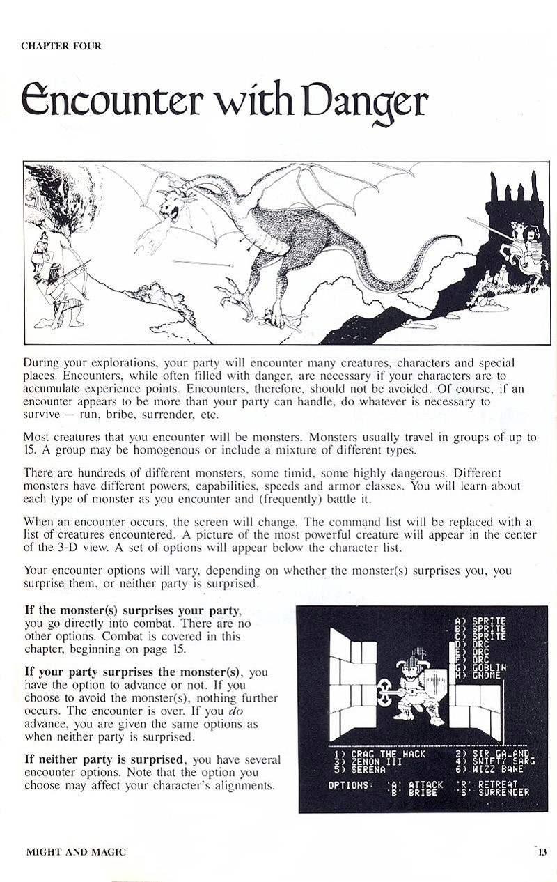Might and Magic manual page 13