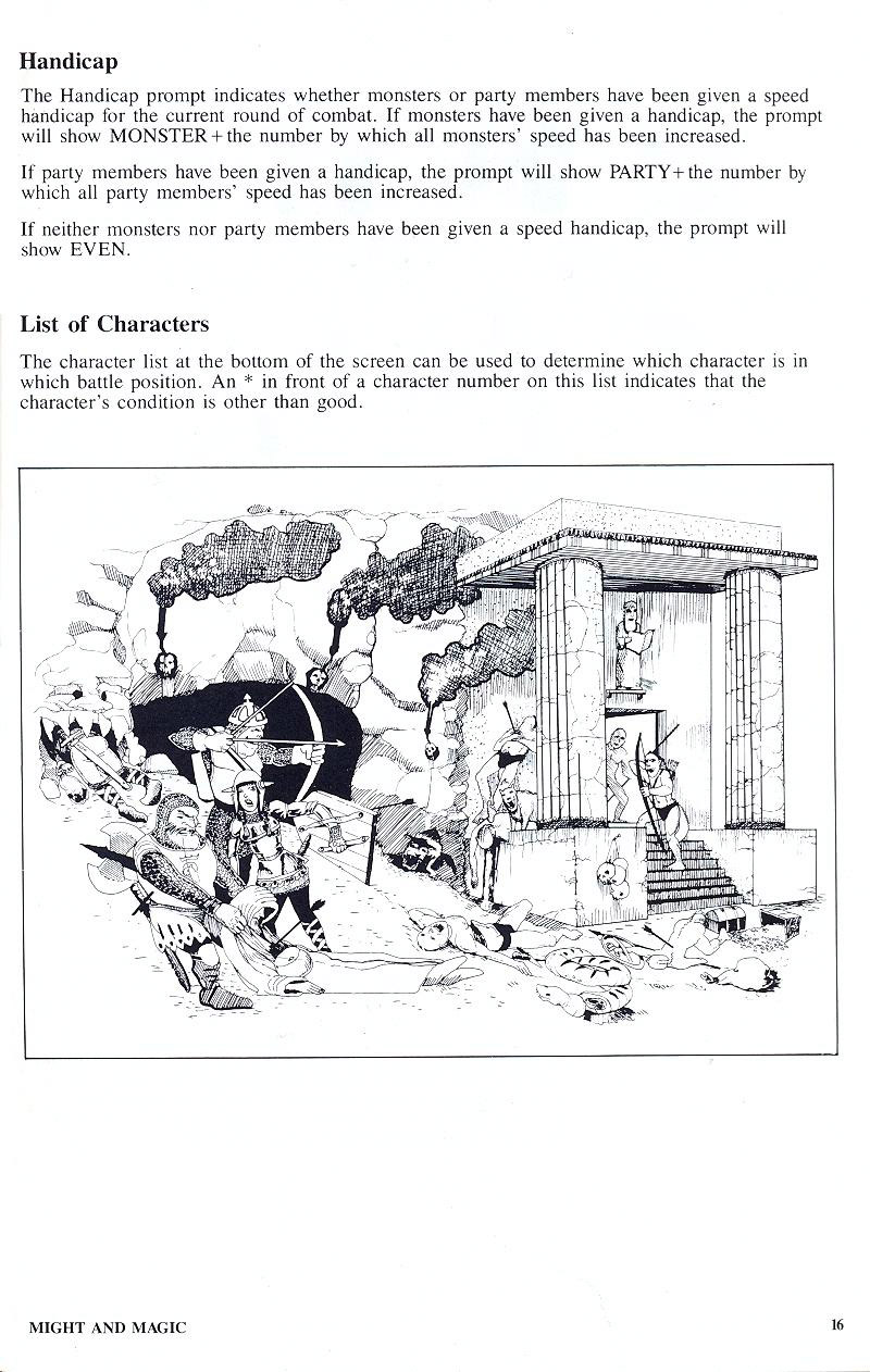 Might and Magic manual page 16