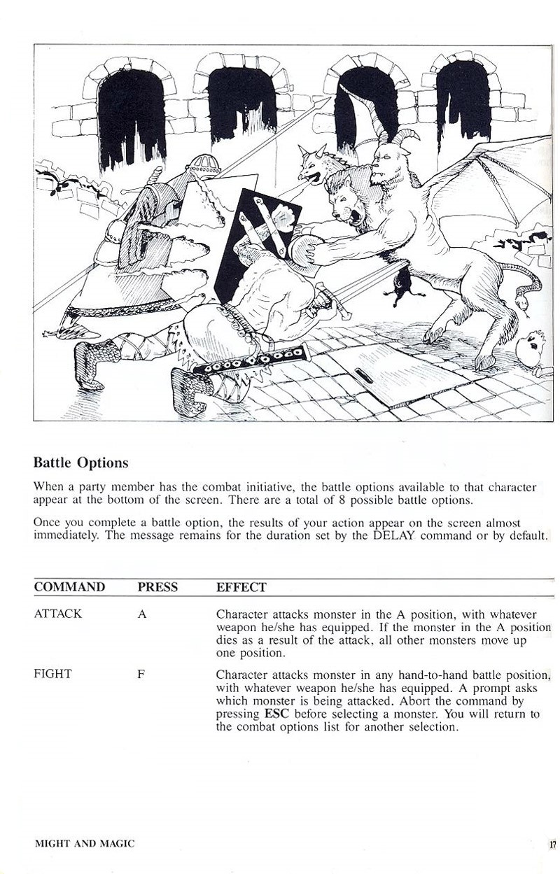 Might and Magic manual page 17