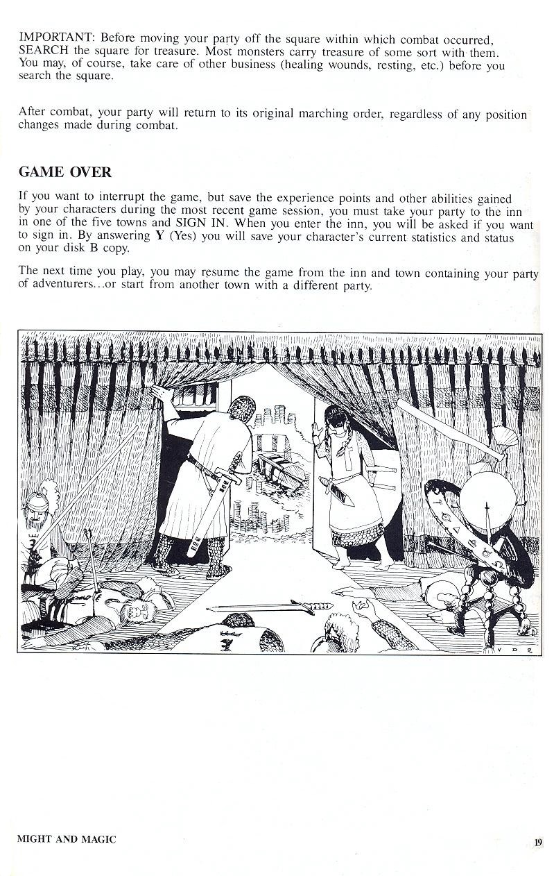 Might and Magic manual page 19