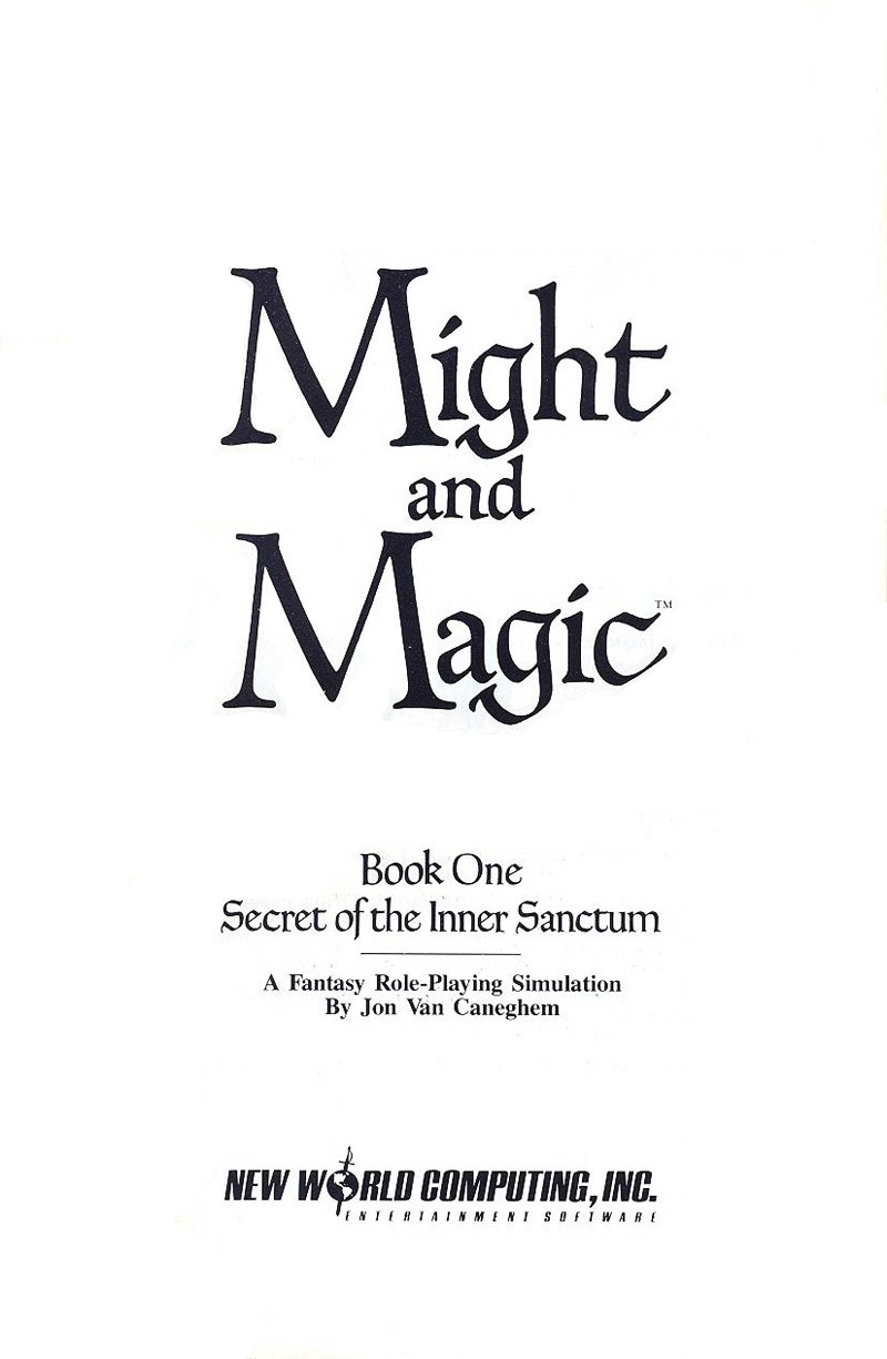 Might and Magic manual title page