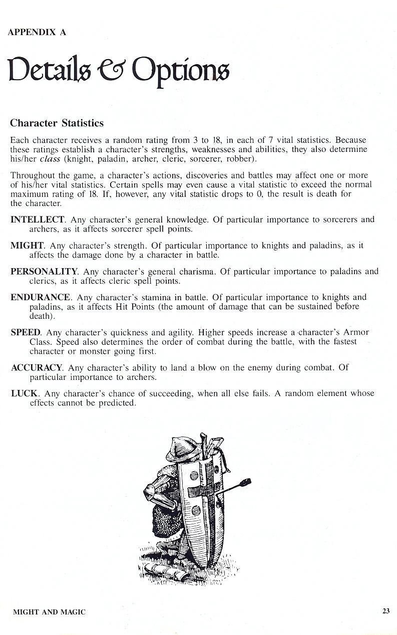 Might and Magic manual page 23