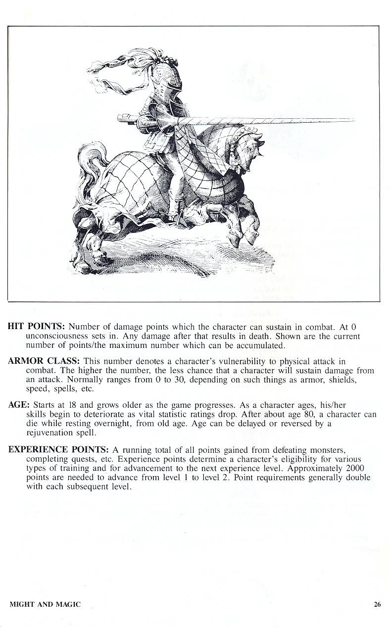 Might and Magic manual page 26