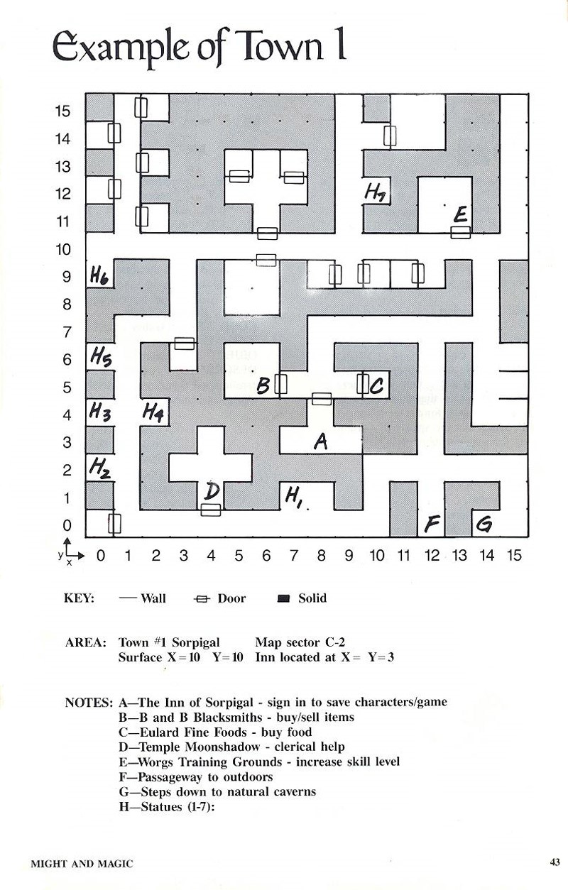Might and Magic manual page 43