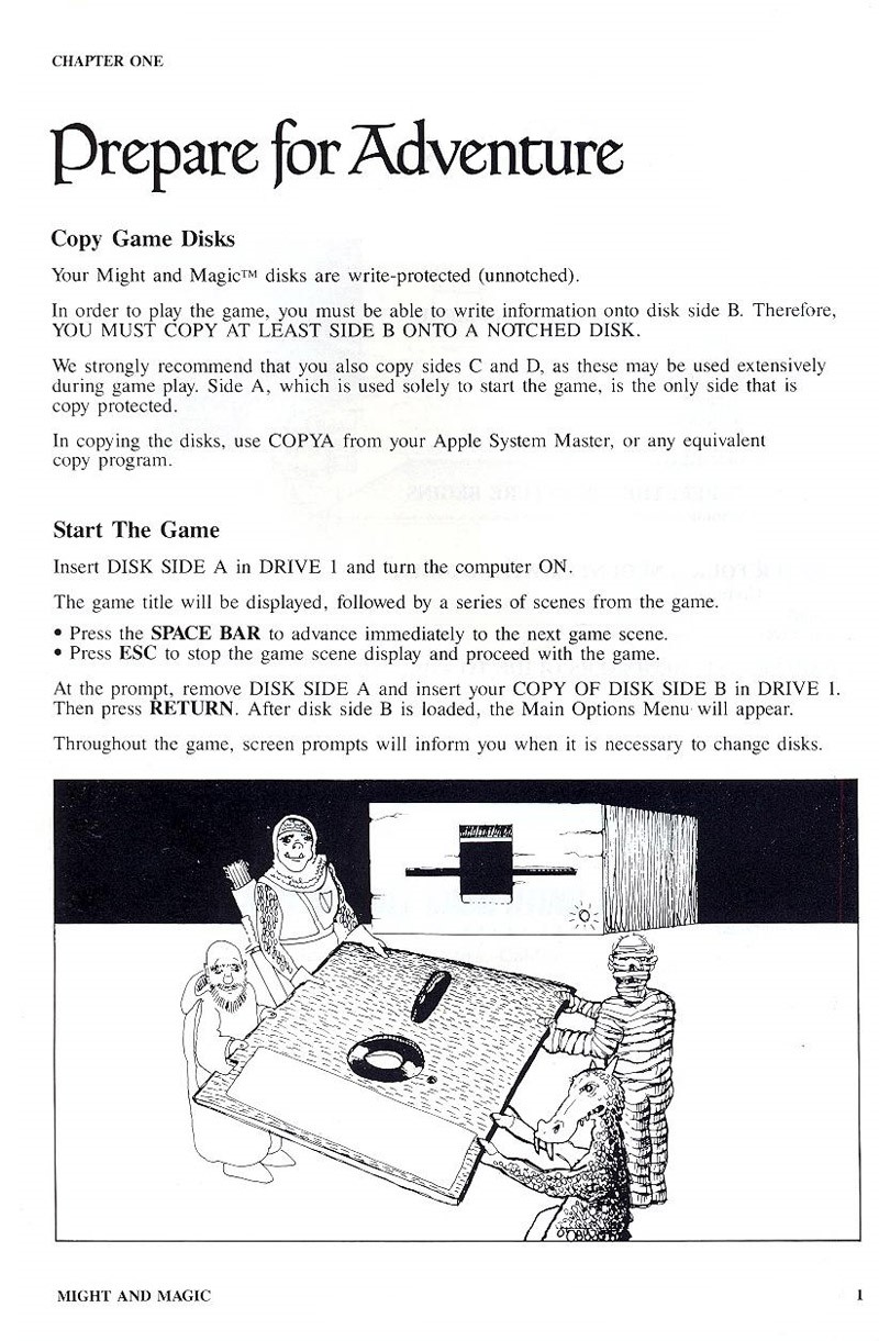 Might and Magic manual page 1