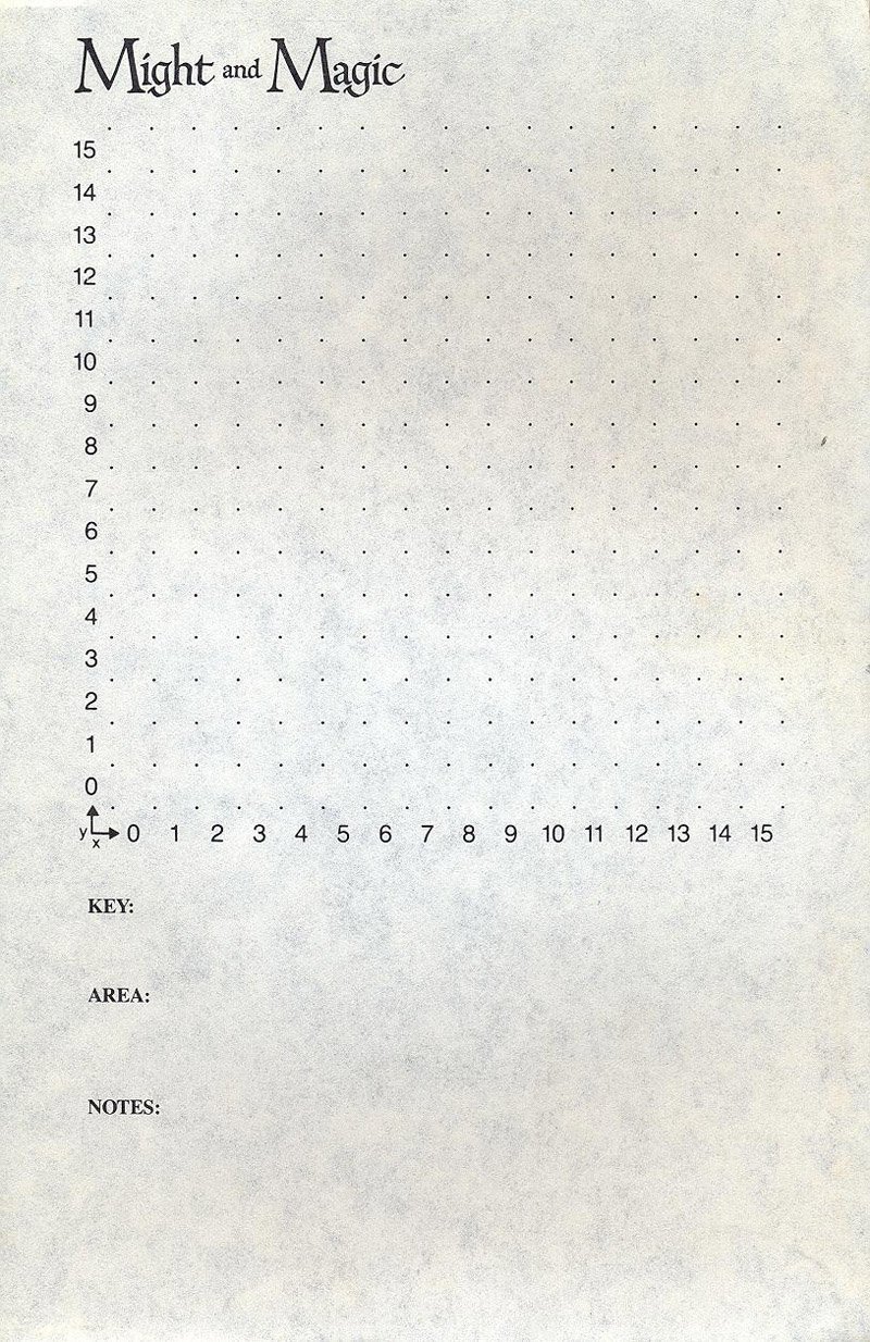 Might and Magic mapping sheet