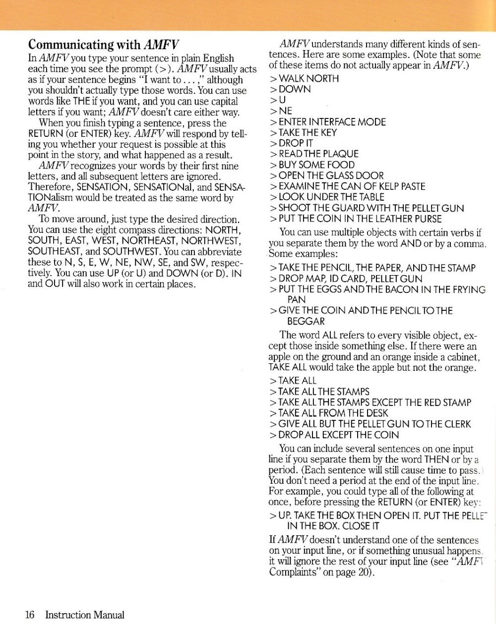 A Mind Forever Voyaging manual page 16